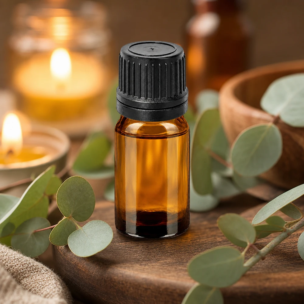 Butelka z zakraplaczem 5 ml 1 mm czarna OV BrownLine UT18/5 Kompaktowa butelka z zakraplaczem 5 ml wykonana z brązowego szkła z otworem dozującym 1 mm do aromaterapii i odnowy biologicznej
