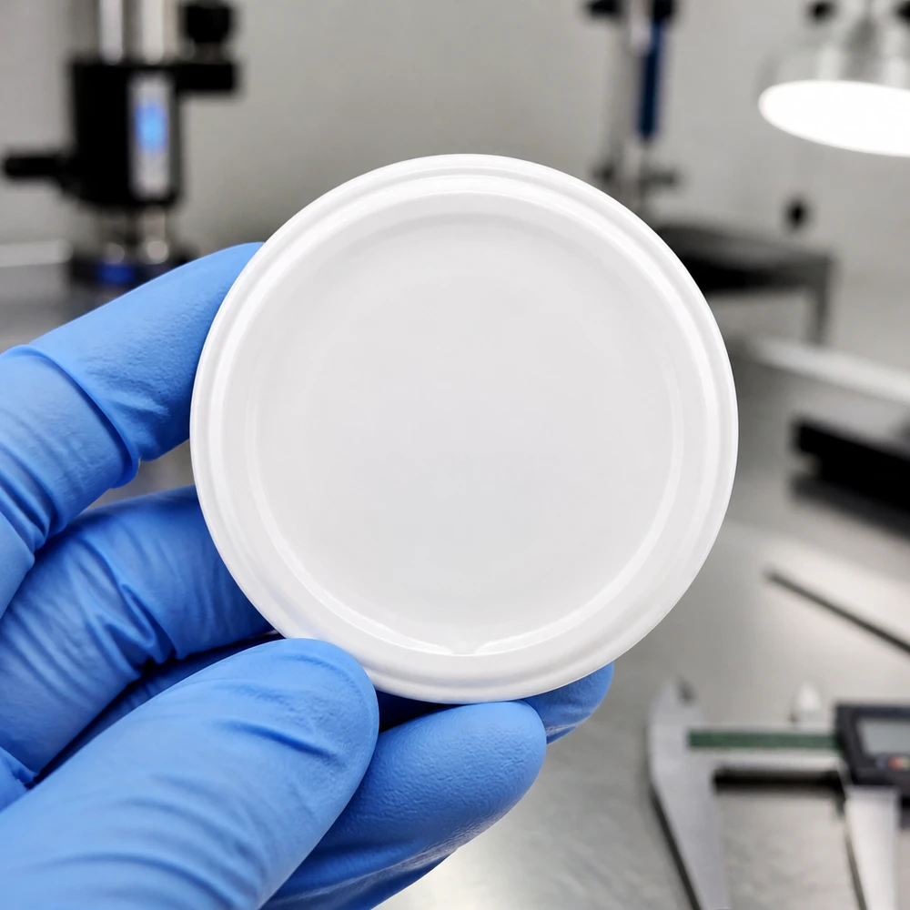 UNiTWIST TO58 biały, BioSeal, bez BPA, unitemp UNiTWIST TO58 biała, z pokrywką BioSeal, w rękawiczkach laboratoryjnych, kontrola jakości, bez BPA, unitemp