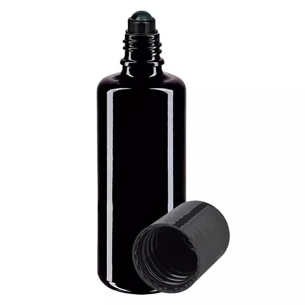 Butelka apteczna viol. 50ml nakrętka roll-on czarna