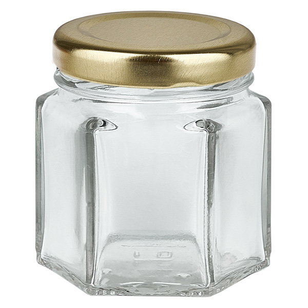 S&#322;oik sze&#347;ciok&#261;tny 47 ml z pokrywk&#261; BasicSeal z&#322;ota UNiTWIST