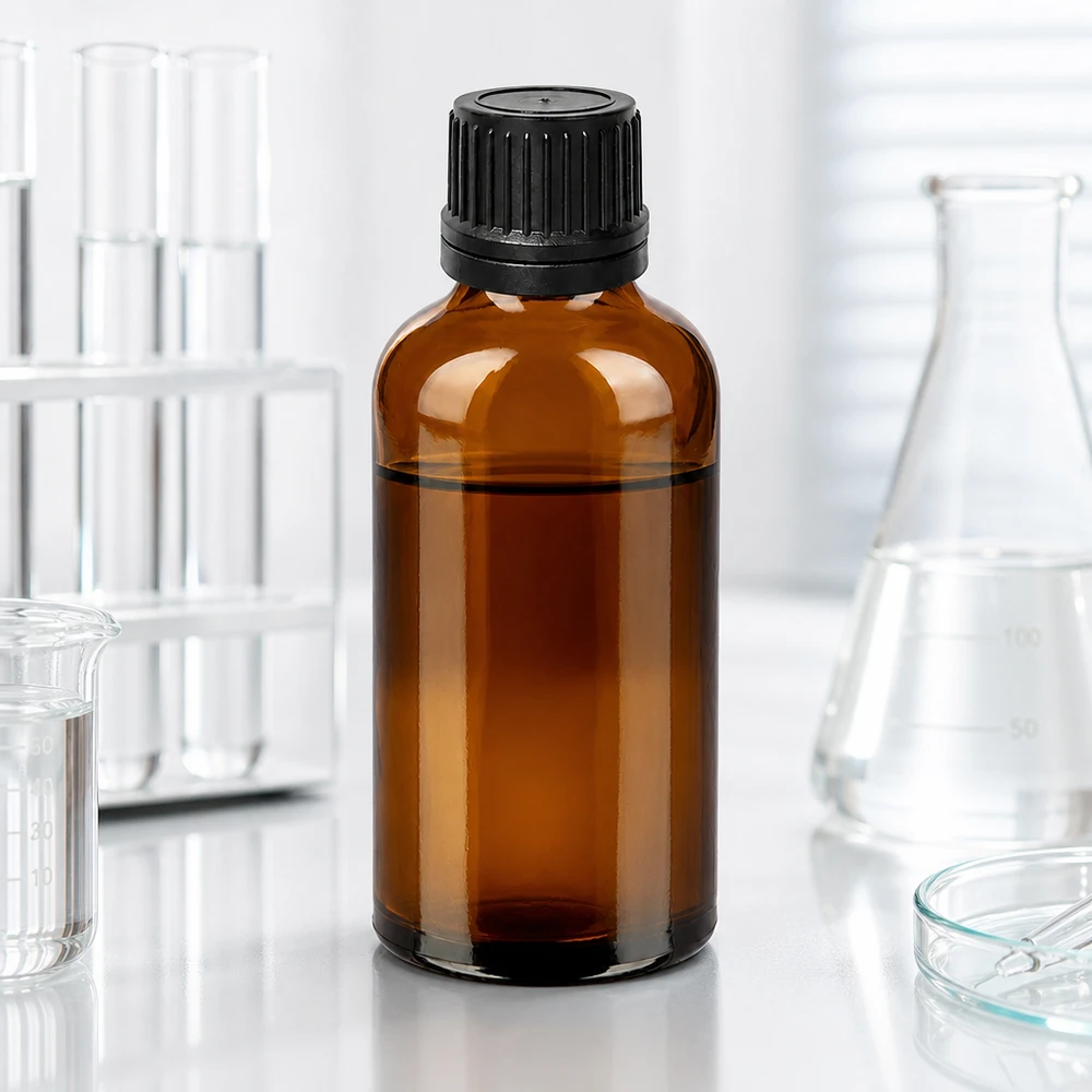 Butelka z zakraplaczem BrownLine 50 ml z czarną zakrętką - idealna do laboratoriów i aptek
