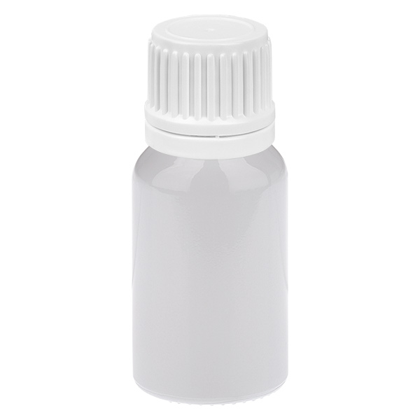 Butelka 10 ml z zakrętką 11 mm, biała, zamknięcie zabezpieczające WhiteLine UT18/10 Butelka 10 ml z zakrętką 11 mm, biała, zamknięcie zabezpieczające WhiteLine UT18/10