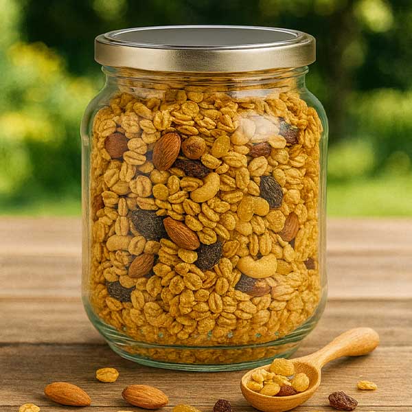 370 ml słoik owalny z pokrywką BasicSeal, srebrny UN..