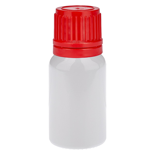Butelka 10 ml, zakrętka 11 mm, czerwona, zamknięcie zabezpieczające WhiteLine UT18/10 Butelka 10 ml, zakrętka 11 mm, czerwona, zamknięcie zabezpieczające WhiteLine UT18/10