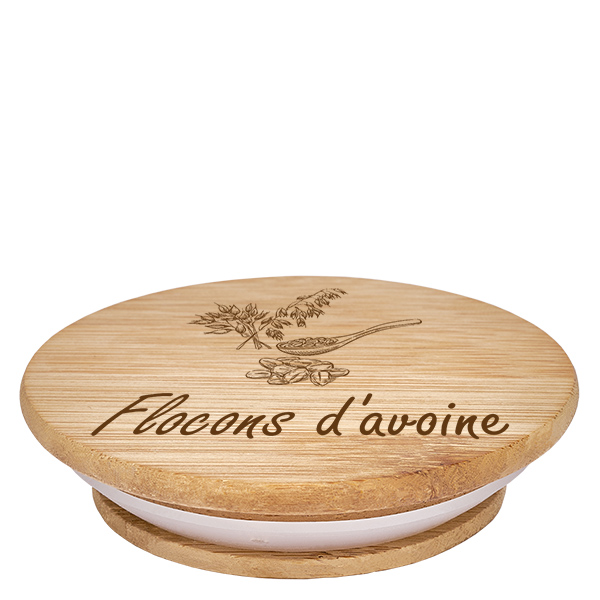 Drewniana pokrywka „Płatki owsiane” do WECK RR100