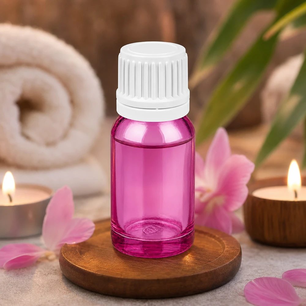 Butelka 10 ml z białą zakrętką 11 mm Oryginalna zakrętka PurpleLine UT18/10 Kompaktowa butelka 10 ml w kolorze fioletowym z białą nakrętką, idealna do zastosowań mobilnych i podróży