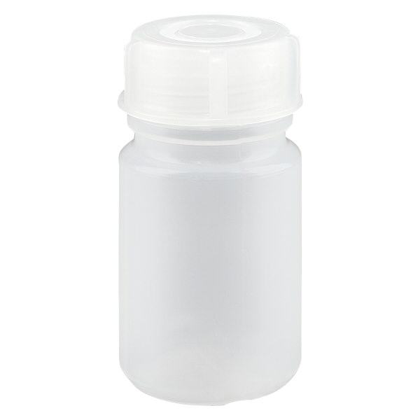 Butelka laboratoryjna 50 ml z szeroką szyjką i zakrętką Butelka laboratoryjna 50 ml z szeroką szyjką i zakrętką