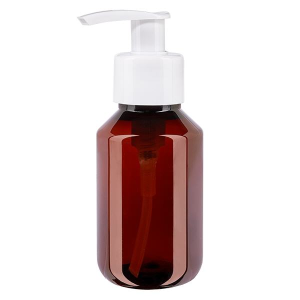 Butelka PET 100ml z pompką dozującą biała Butelka PET 100ml z pompką dozującą biała