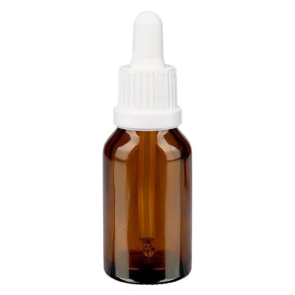 Butelka apteczna brązowa 30ml pipeta biała OV Butelka apteczna brązowa 30ml pipeta biała OV