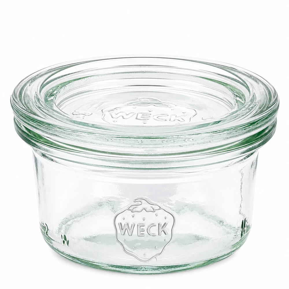 Kubki o pojemności 50 ml ze szklaną pokrywką WECK RR60 Słoik do przetworów WECK 50ml ze szklaną pokrywką RR60 Przezroczysty słoik do przetworów i dżemów