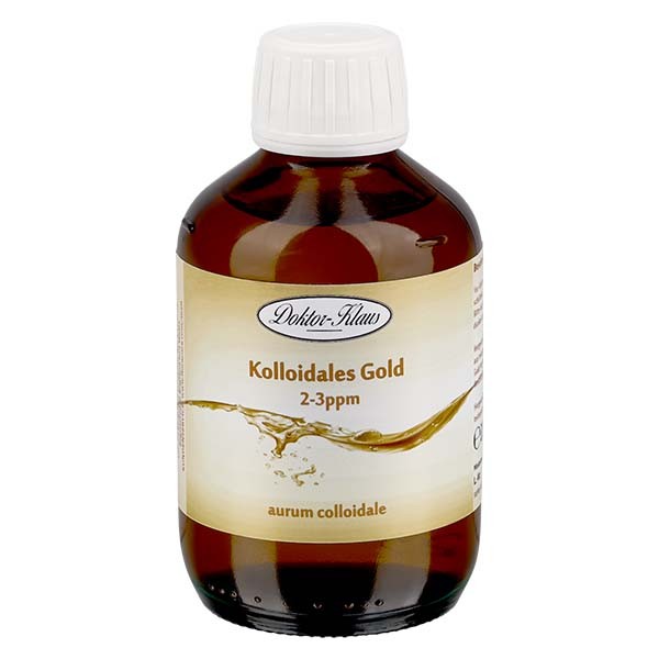 200 ml z&#322;ota koloidalnego Doktor-Klaus, 2-3 ppm, butelka z bursztynowego szk&#322;a z zamkni&#281;ciem zabezpieczaj&#261;cym przed manipulacj&#261;