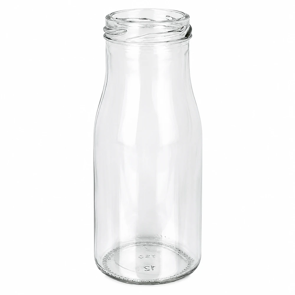 UNiTWIST Bottle150 - Zawartość butelki 150ml TO43 UNiTWIST Bottle150 Butelka szklana 150ml TO43 gwint przezroczysta pusta do napojów spożywczych soków smoothie