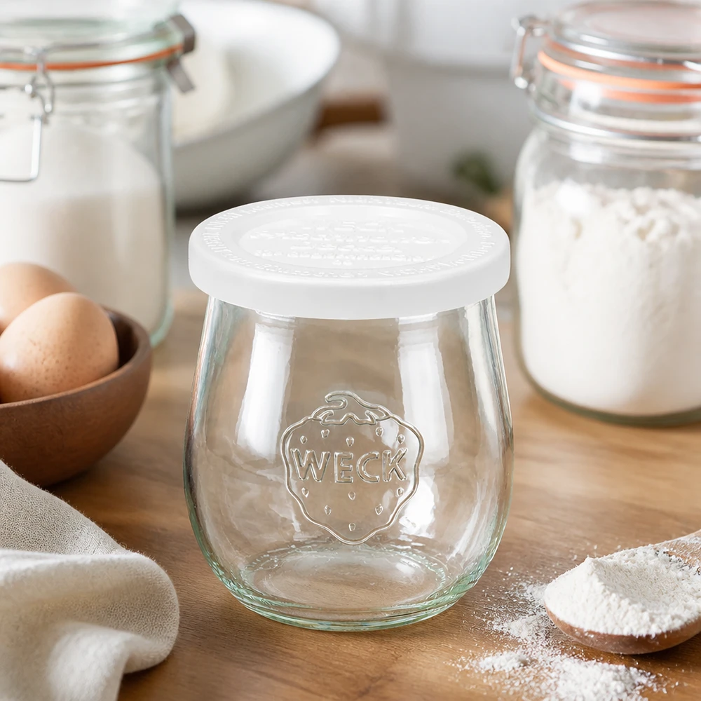 WECK słoik tulipan 220ml RR60 do przechowywania mąki i jajek - słoik konserwujący do pieczenia i przechowywania w kuchni