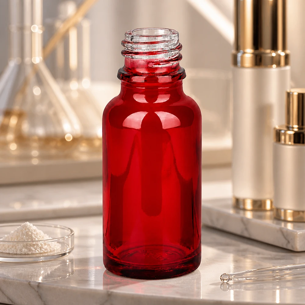 Butelka apteczna 20 ml RedLine UT18/20 UNiTWIST Wysokiej jakości butelka apteczna 20ml RedLine UT18/20 UNiTWIST z ochroną UV dzięki czerwonemu zabarwieniu szkła