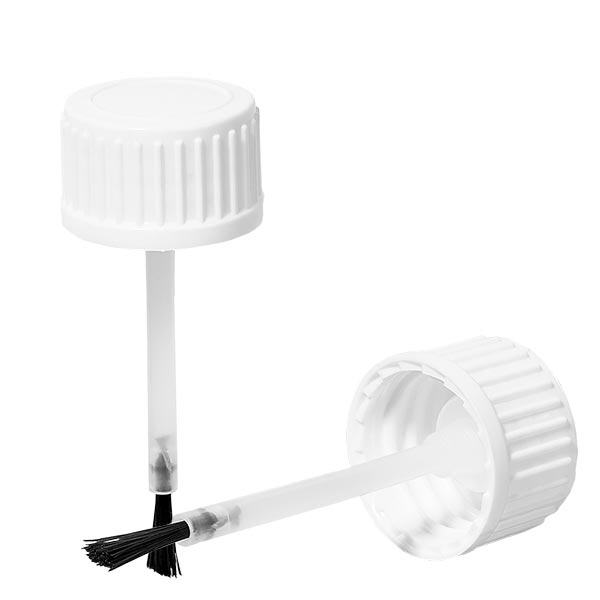Nakrętka z pędzelkiem biała (DIN18, UT18) Standardowa długość pędzelka 54 mm. Do butelek farmaceutycznych ApoGlas®, UNiTWIST® i Miron® 10 ml z gwintem 18 mm. Nakrętka z pędzelkiem biała (DIN18, UT18) Standardowa długość pędzelka 54 mm. Do butelek farmaceutycznych ApoGlas®, UNiTWIST® i Miron® 10 ml z gwintem 18 mm.