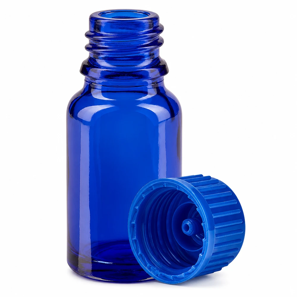 Butelka 10 ml 11 mm SV niebieski STD BlueLine UT18/10 10 ml mała niebieska szklana butelka z praktyczną zakrętką do precyzyjnego dozowania