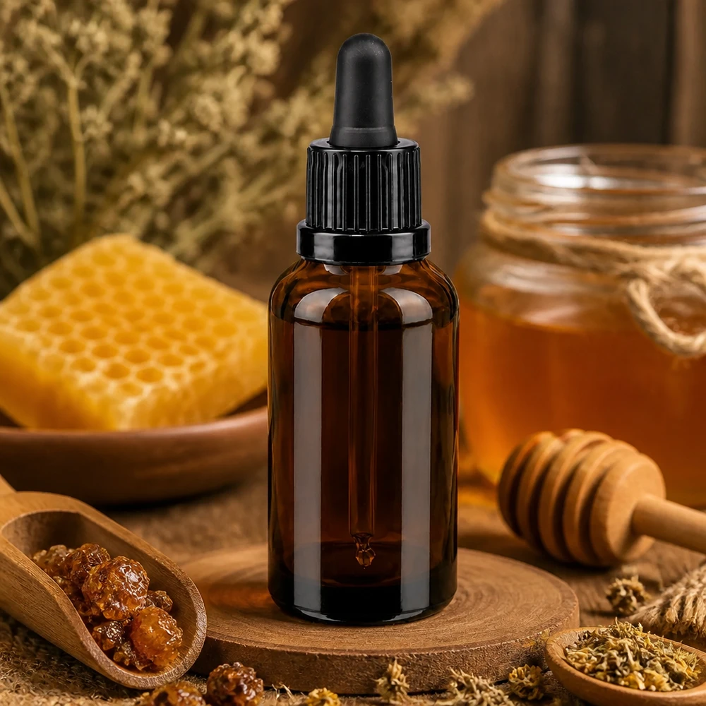 Butelka z pipetą 30 ml czarna OV BrownLine UT18 z bursztynowego szkła chroniącego przed promieniowaniem UV do kosmetyków naturalnych