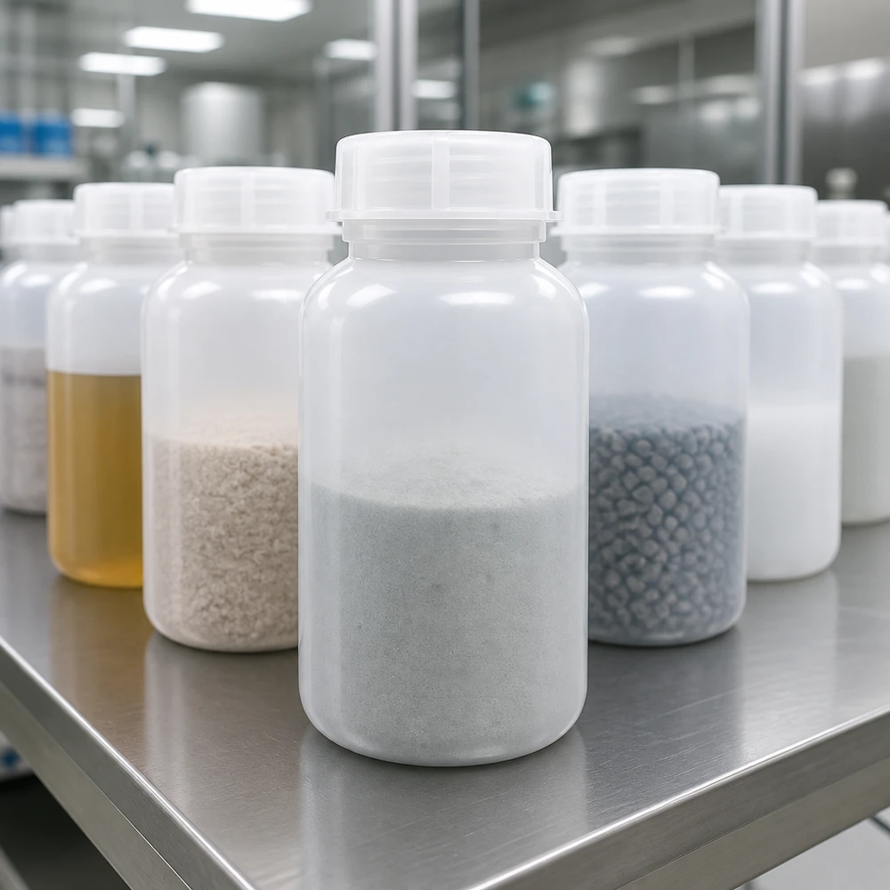 Butelka laboratoryjna 500 ml z szeroką szyjką i zakrętką Großer Schraubverschluss einer 500ml Weithalsflasche ermöglicht einfaches Befüllen im Laboralltag