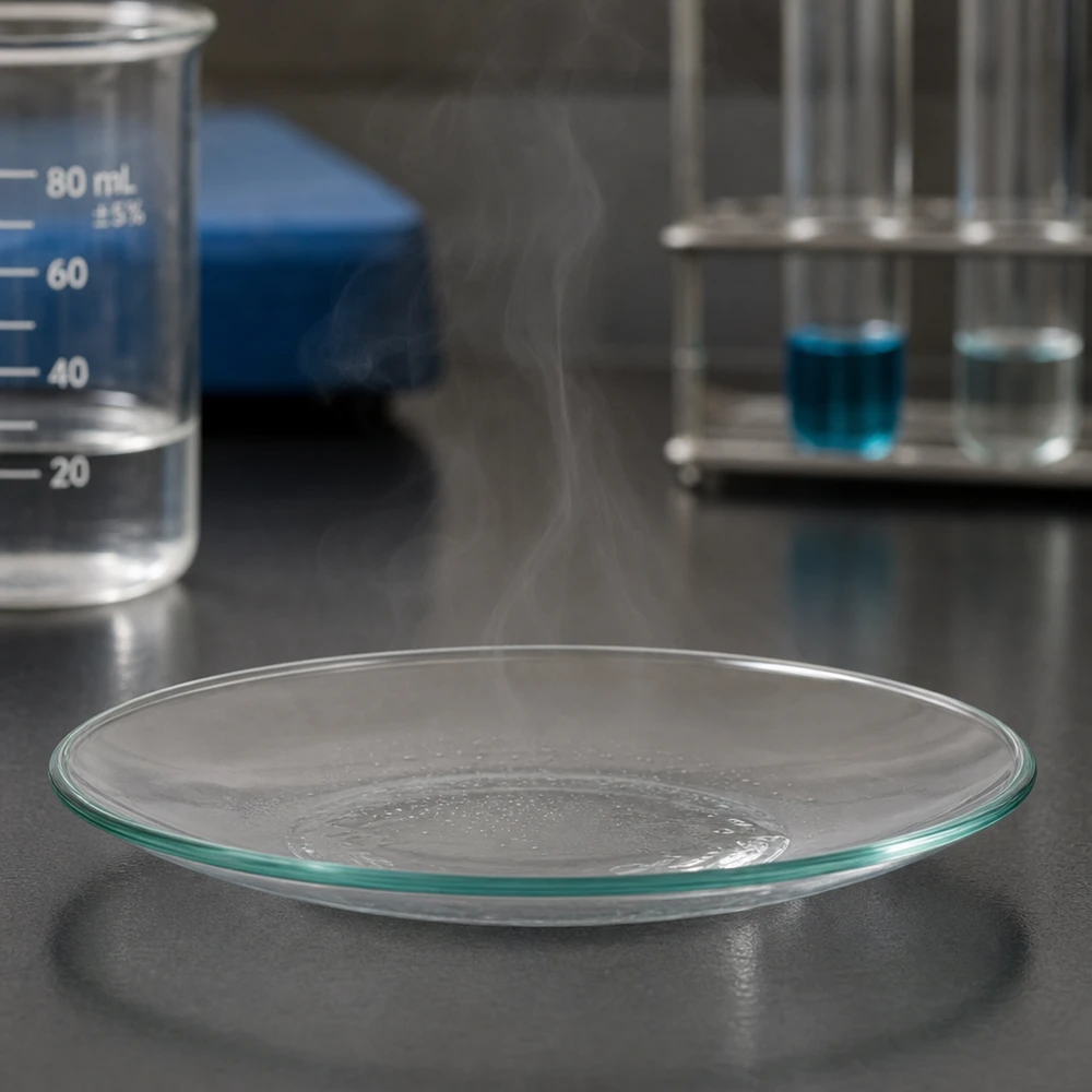 Szklana miska zegara Ø 120 mm Płaskie szklane naczynie 120 mm, przezroczyste, idealne do eksperymentów parowania w laboratorium