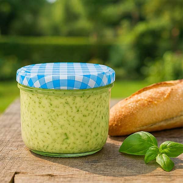 Słoik 230 ml + pokrywka BasicSeal niebieska/biała UN..