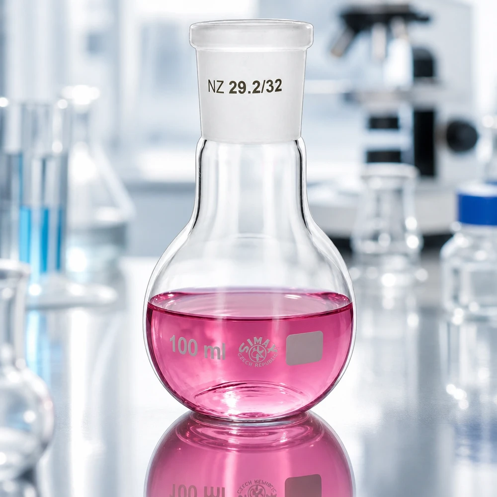 Precyzyjna kolba 100 ml ze znormalizowanym złączem 29/32 do profesjonalnej pracy laboratoryjnej