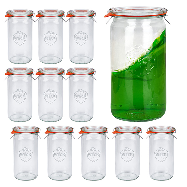 Zestaw 12 słoików Weck o pojemności 340 ml z 12 szklanymi pokrywkami Zestaw 12 słoików Weck o pojemności 340 ml z 12 szklanymi pokrywkami