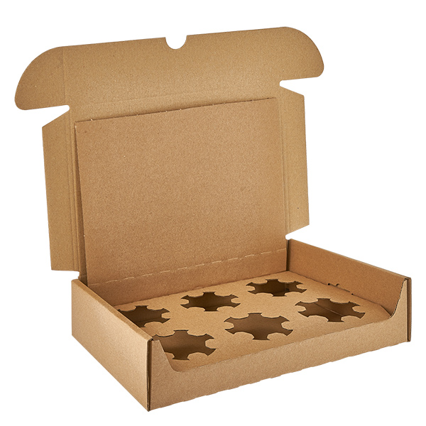 Pude&#322;ka szklane (25 szt.) z 6 przegr&#243;dkami 240x155x53mm