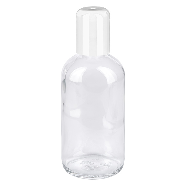 Butelka roll-on 100 ml biała STD ClearLine UT18/100 100 ml butelka z kulką, biała, przezroczysta, marki ClearLine, wykonana z tworzywa PET, z białym zamknięciem