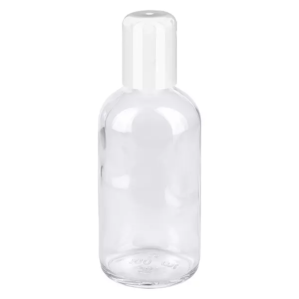 Butelka roll-on 100 ml biała STD ClearLine UT18/100 100 ml butelka z kulką, biała, przezroczysta, marki ClearLine, wykonana z tworzywa PET, z białym zamknięciem