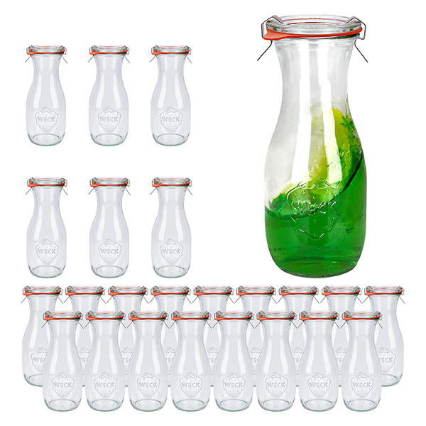 Zestaw 24 słoików Weck 530 ml na sok z 24 szklanymi pokrywkami Zestaw 24 słoików Weck 530 ml na sok z 24 szklanymi pokrywkami