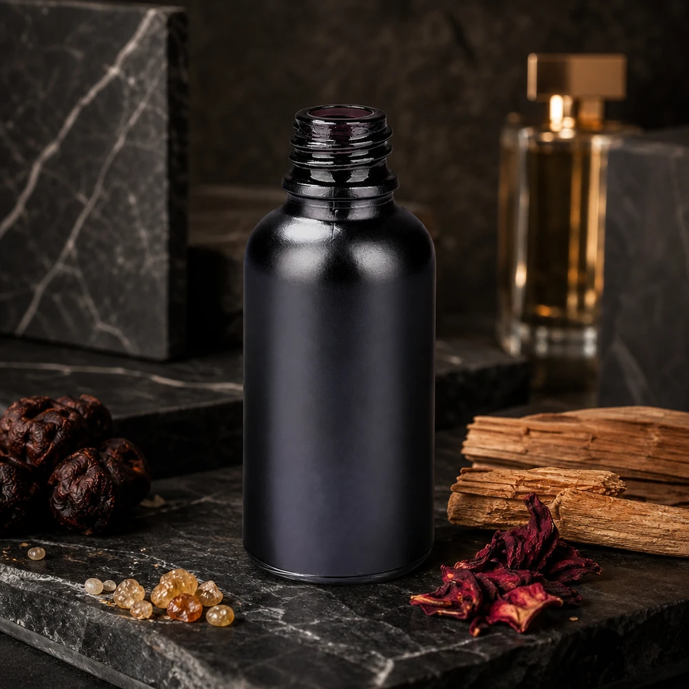Butelka farmaceutyczna 30 ml BlackLine UT18/30 UNiTWIST Elegancka butelka apteczna o pojemności 30 ml w kolorze matowej czerni z praktycznym zamknięciem UNiTWIST UT18/30