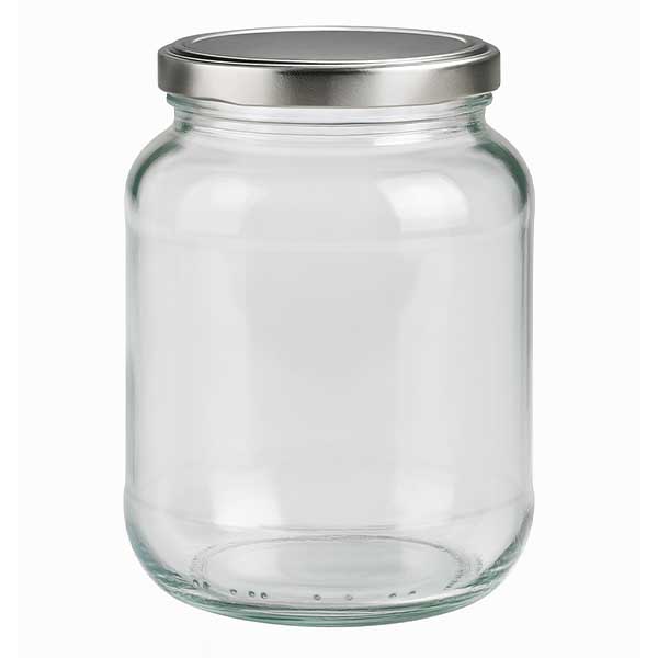 370 ml słoik owalny z pokrywką BasicSeal, srebrny UN..