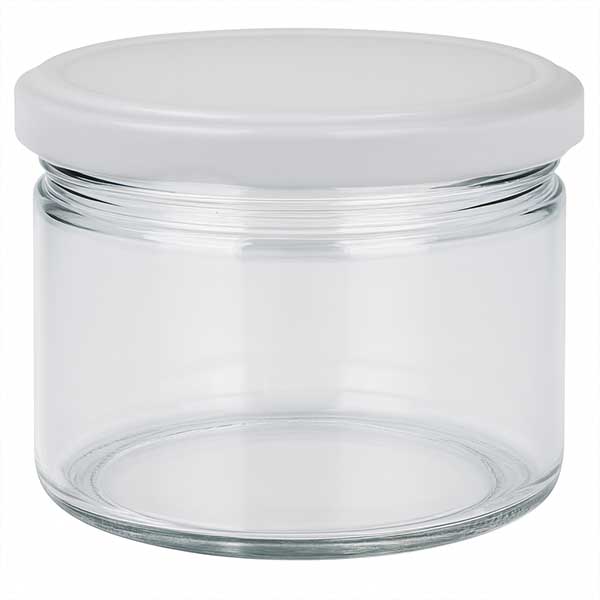 Słoik okrągły 540 ml z pokrywką BasicSeal biała UNiTWIST