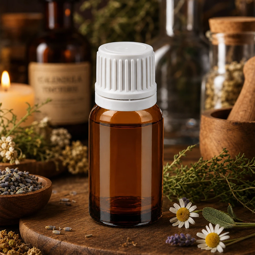 10 ml butelka z kroplomierzem 0,7 mm biały OV BrownLine UT18/10 Wysokiej jakości szklana butelka 10 ml z białym zakraplaczem do naturalnych środków leczniczych i esencji