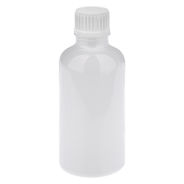 Butelka z zakraplaczem 50 ml, 0,9 mm, biała, zamknięcie standardowe WhiteLine UT18/50