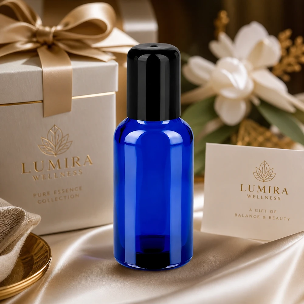 30 ml butelka roll-on BlueLine UT18/30 z czarnym aplikatorem do precyzyjnego dozowania