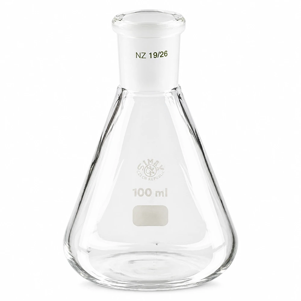 Kolba Erlenmeyera 100 ml ze standardowym szlifowanym złączem (19/26) Kolba Erlenmeyera 100 ml ze standardowym szlifowanym złączem (19/26)