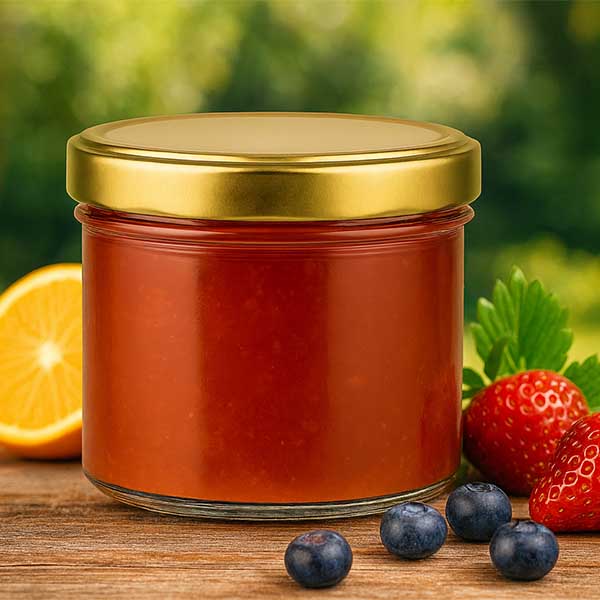 Słoik cylindryczny 230 ml z pokrywką BasicSeal złota UN..