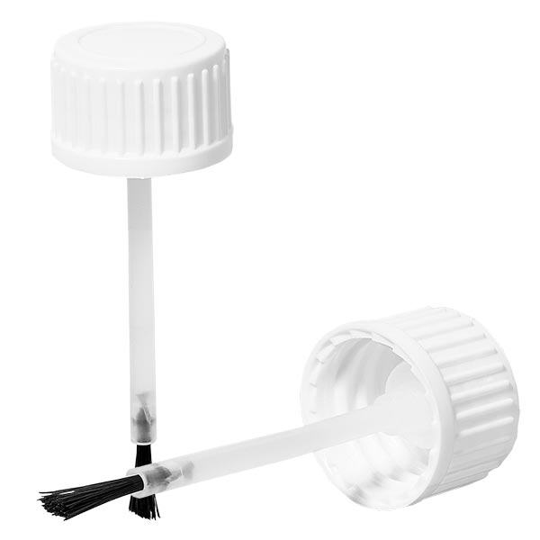 Nasadka szczotkowa bia&#322;a (DIN18, UT18) Standardowa d&#322;ugo&#347;&#263; szczotki 70 mm. Do butelek farmaceutycznych ApoGlas&#174;, UNiTWIST&#174; i Miron&#174; 20 ml z gwintem 18 mm.