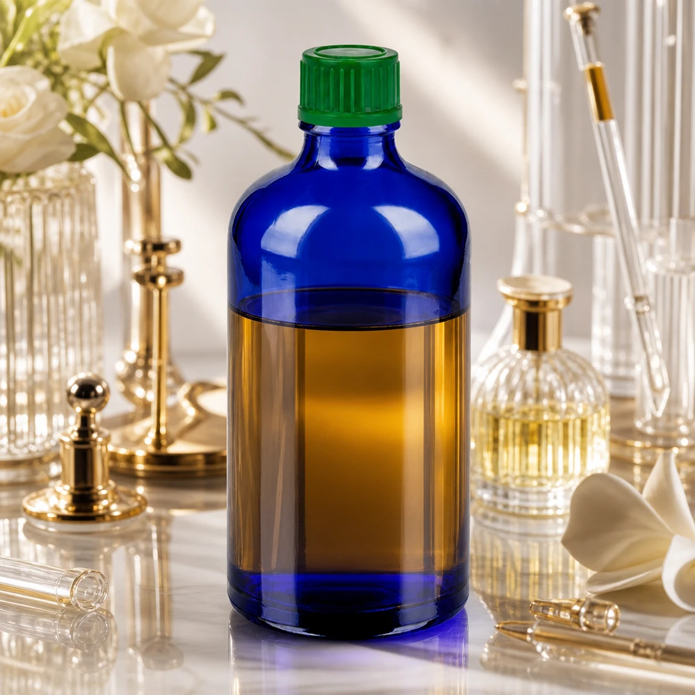 Butelka 100 ml 11 mm SV zielona STD BlueLine UT18/100 Butelka z niebieskiego szkła kobaltowego o pojemności 100 ml z gwintem 11 mm, idealna do zastosowań laboratoryjnych i chemicznych.