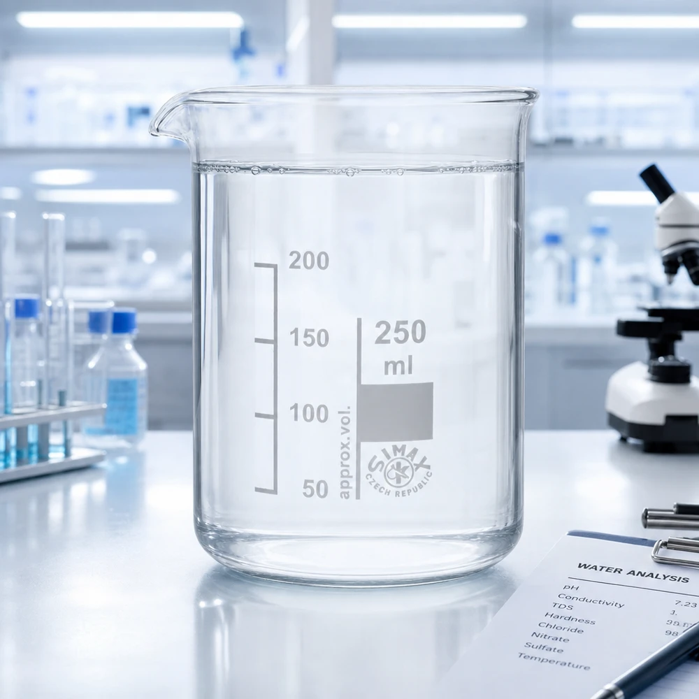 Precyzyjna zlewka pomiarowa 250 ml z niską formą wykonana z odpornego na temperaturę szkła borokrzemowego do eksperymentów
