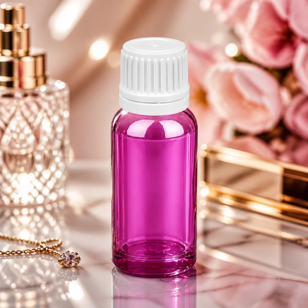 Elegancki flakon PurpleLine o pojemności 20 ml z otworem 11 mm i białą zakrętką do perfum