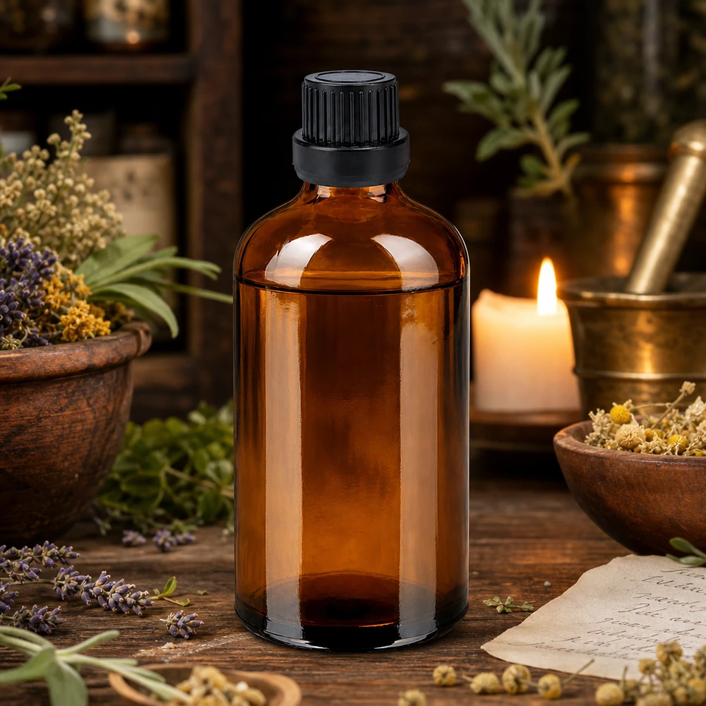 100 ml butelka z zakraplaczem 2 mm czarna OV BrownLine UT18/100 Butelka z zakraplaczem o pojemności 100 ml i wkładem dozującym o średnicy 2 mm umożliwia precyzyjne dozowanie olejków i esencji.
