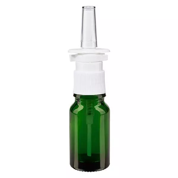 Butelka apteczna zielona 10ml atomizer do nosa biały St Butelka apteczna zielona 10ml atomizer do nosa biały St