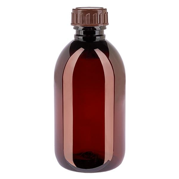 Butelka PET 250 ml z brązową nakrętką Standard Butelka PET 250 ml z brązową nakrętką Standard