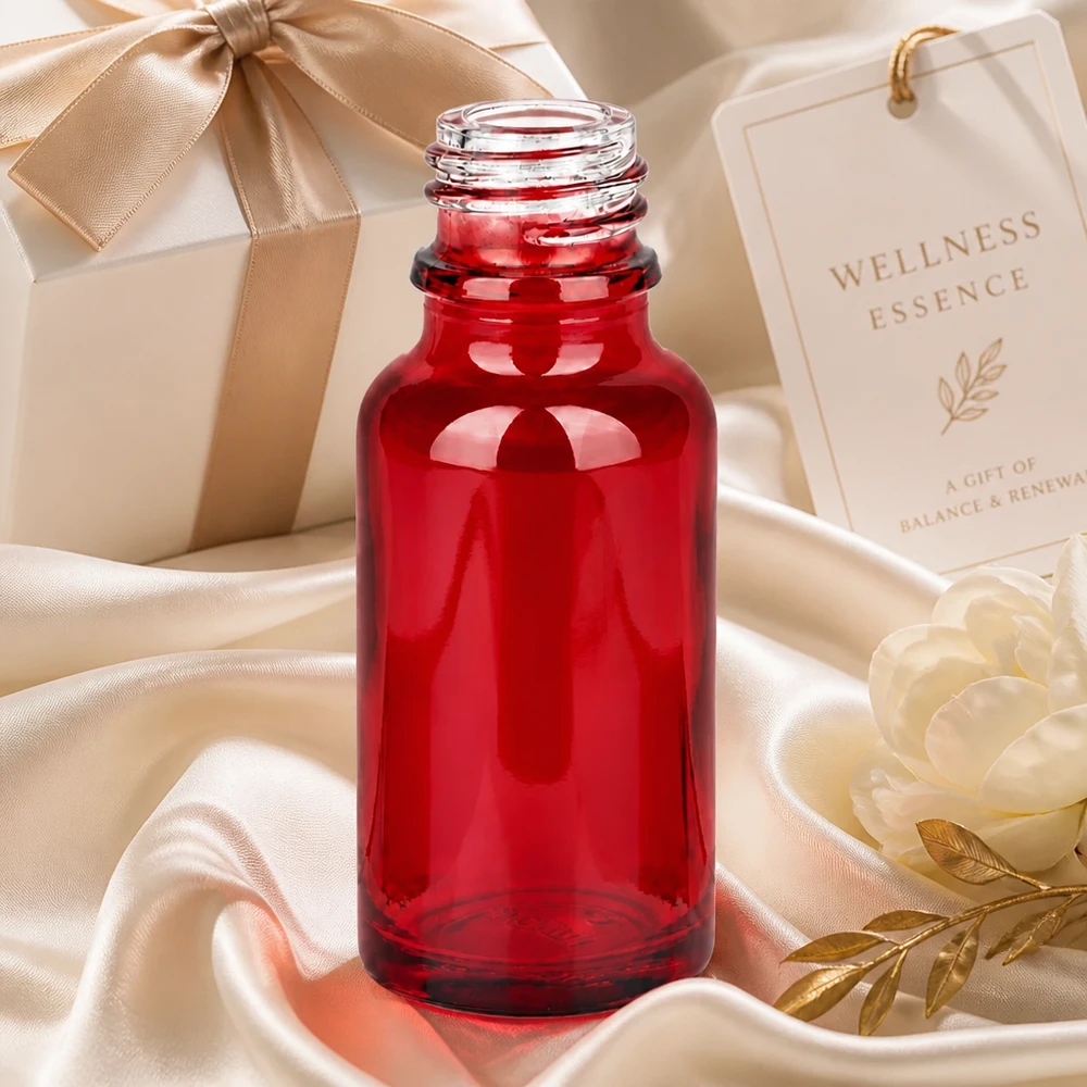 Butelka apteczna 20 ml RedLine UT18/20 UNiTWIST Kompaktowa 20 ml butelka apteczna RedLine UT18/20 UNiTWIST w eleganckim czerwonym kolorze do profesjonalnych produktów wellness