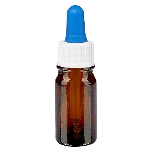 Butelka apteczna brązowa 5ml pipeta biała/niebieska szt. Butelka apteczna brązowa 5ml pipeta biała/niebieska szt.