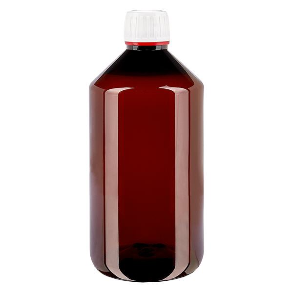 Butelka PET 750 ml z bia&#322;ym zamkni&#281;ciem typu flip-top.