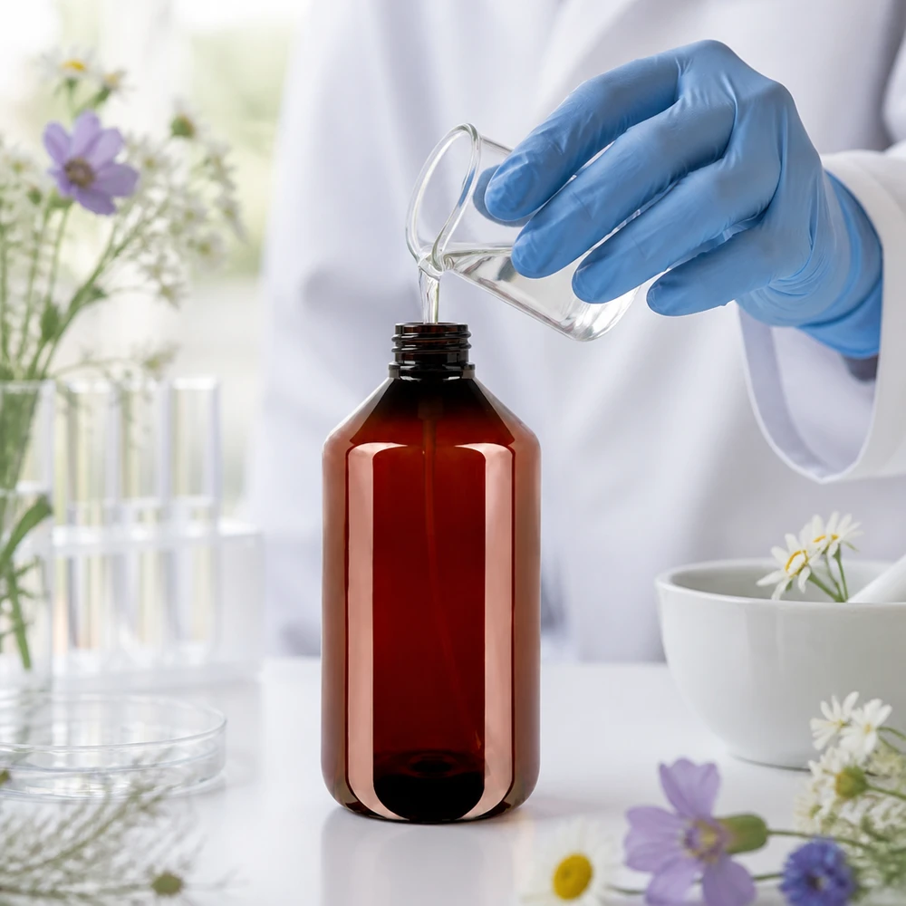 Butelka PET 500ml z atomizerem biała Robuste Kunststoffflasche 500ml mit weissem Zerstäuber für botanische Wirkstoffe geeignet