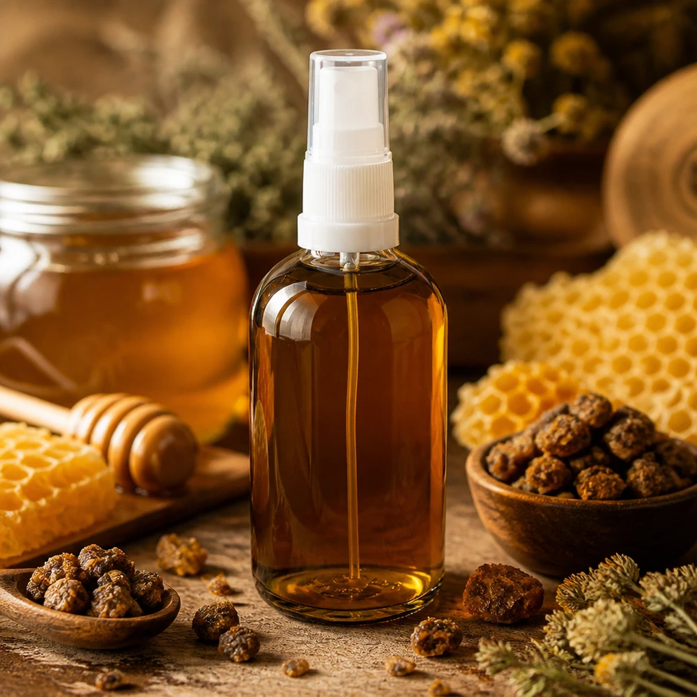 100 ml butelka ze spryskiwaczem biała/przezroczysta STD ClearLine UT18/100 Bursztynowa butelka z atomizerem o pojemności 100 ml z motywem miodu i plastrów miodu – naturalne opakowanie kosmetyczne ClearLine